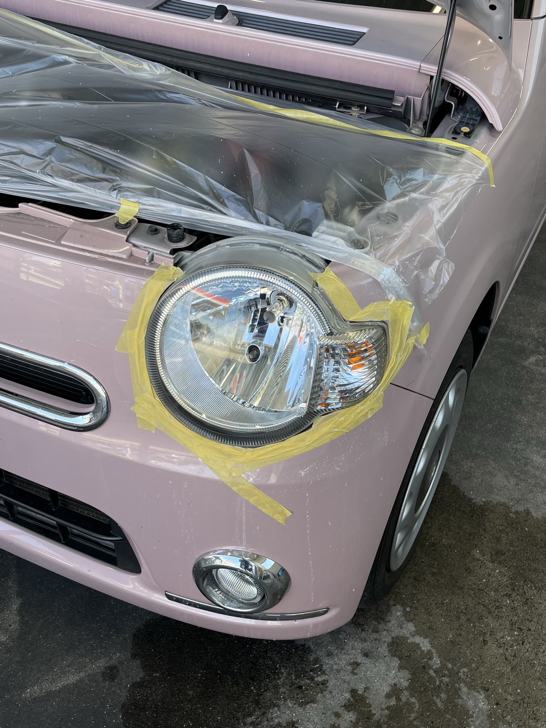 ヘッドライトの洗浄